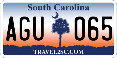 SC license plate AGU065
