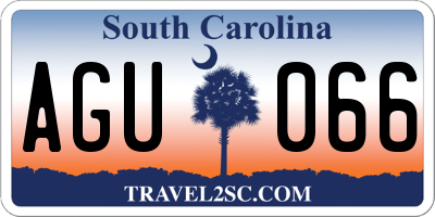 SC license plate AGU066