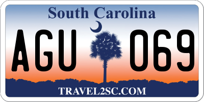 SC license plate AGU069