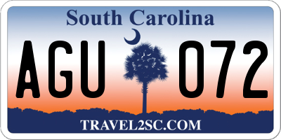 SC license plate AGU072