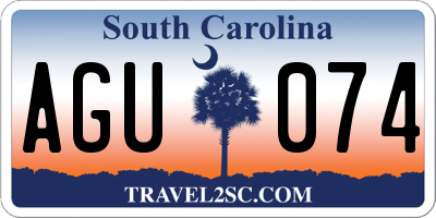 SC license plate AGU074