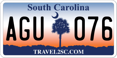 SC license plate AGU076