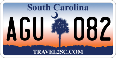 SC license plate AGU082