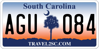 SC license plate AGU084