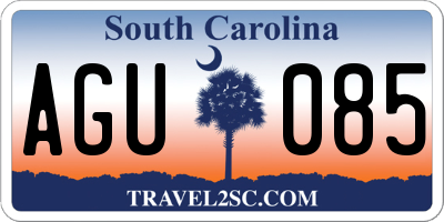 SC license plate AGU085