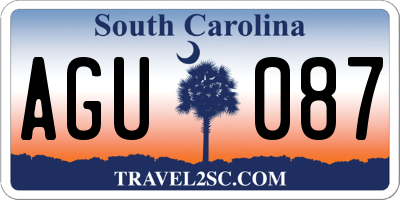 SC license plate AGU087
