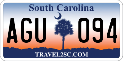 SC license plate AGU094