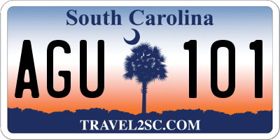 SC license plate AGU101