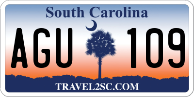 SC license plate AGU109