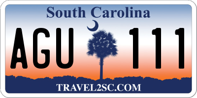 SC license plate AGU111