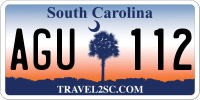 SC license plate AGU112