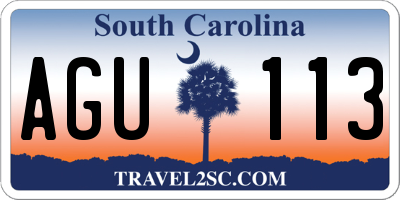 SC license plate AGU113