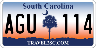 SC license plate AGU114