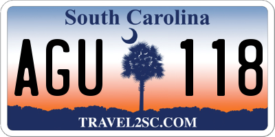 SC license plate AGU118