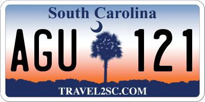 SC license plate AGU121