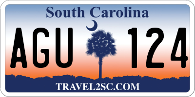 SC license plate AGU124