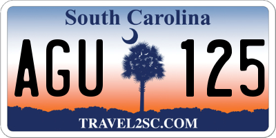SC license plate AGU125
