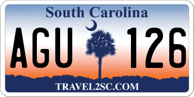 SC license plate AGU126