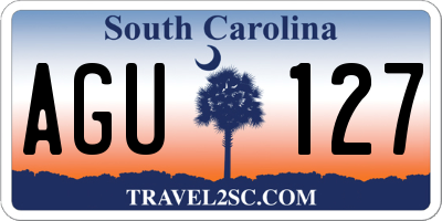 SC license plate AGU127