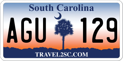 SC license plate AGU129