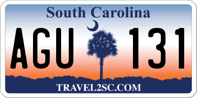 SC license plate AGU131