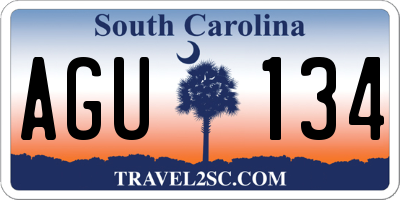 SC license plate AGU134