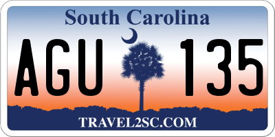 SC license plate AGU135
