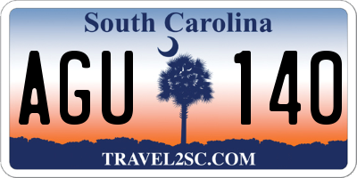 SC license plate AGU140