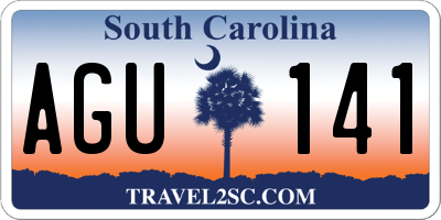 SC license plate AGU141