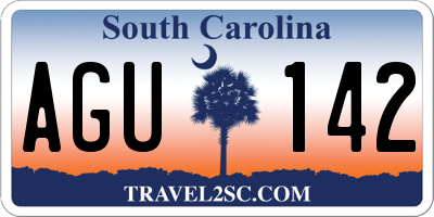 SC license plate AGU142