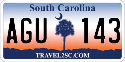 SC license plate AGU143