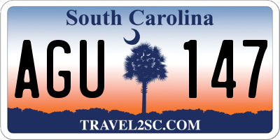 SC license plate AGU147