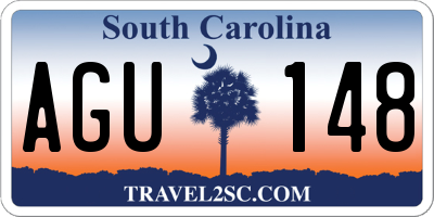 SC license plate AGU148