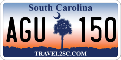 SC license plate AGU150