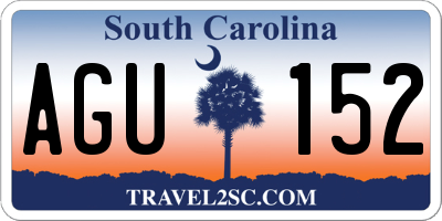 SC license plate AGU152