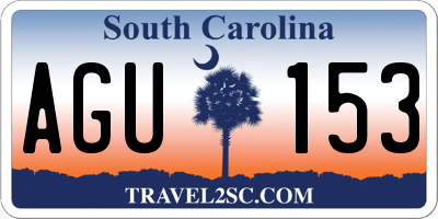 SC license plate AGU153