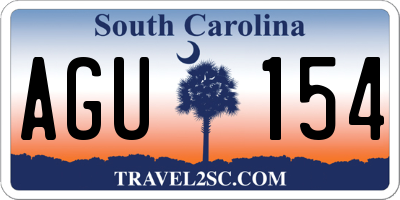 SC license plate AGU154