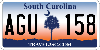 SC license plate AGU158