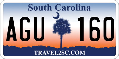 SC license plate AGU160