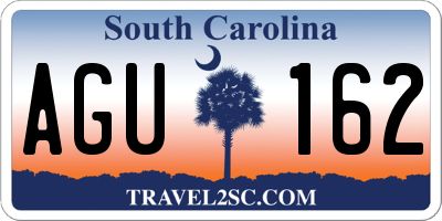 SC license plate AGU162