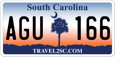 SC license plate AGU166