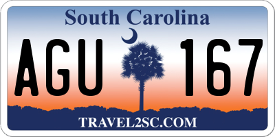 SC license plate AGU167