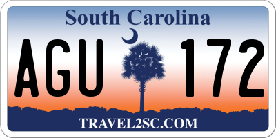 SC license plate AGU172