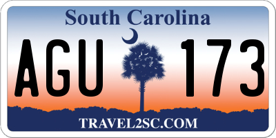 SC license plate AGU173