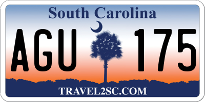 SC license plate AGU175