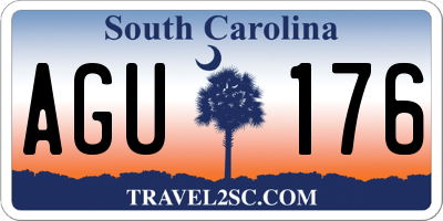 SC license plate AGU176