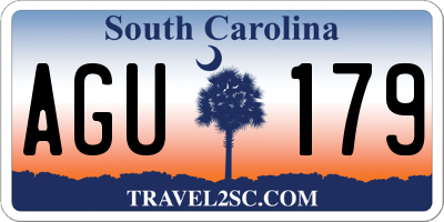 SC license plate AGU179