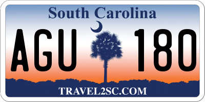 SC license plate AGU180