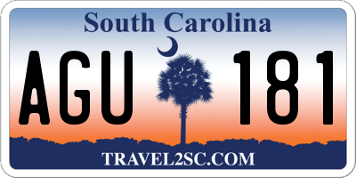 SC license plate AGU181