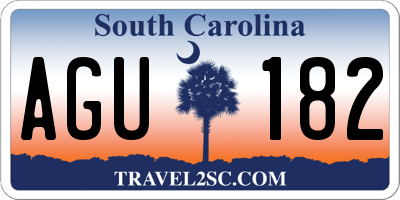 SC license plate AGU182